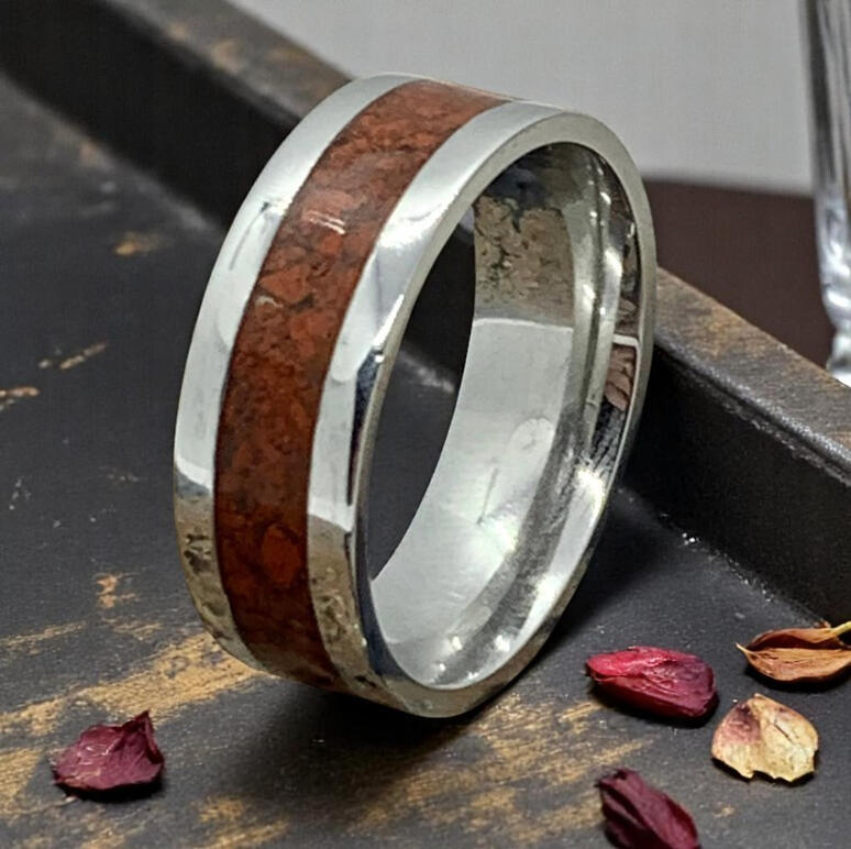 Stainless Steel - Red African Jasper